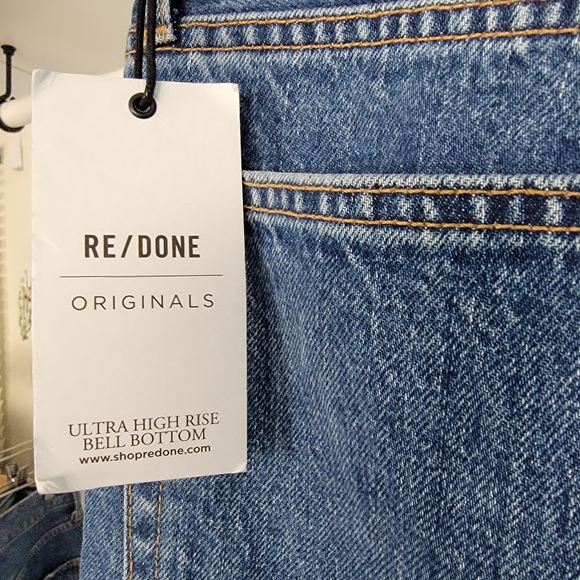 RE/Done 70's Ultra High Rise Bell Bottom Size 30 New With Tags - Picture 5 of 7